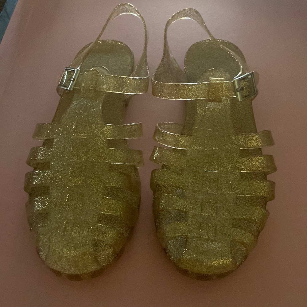 Rose Gold jelly shoes